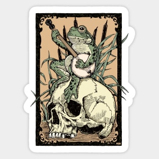 Victorian Frog with Banjo Sticker